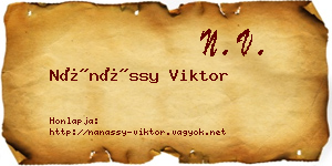 Nánássy Viktor névjegykártya